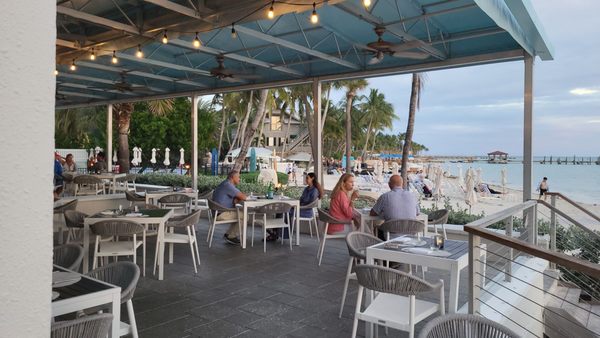 Oceanfront dining at Four Marlins Restaurant in Key West with panoramic ocean views